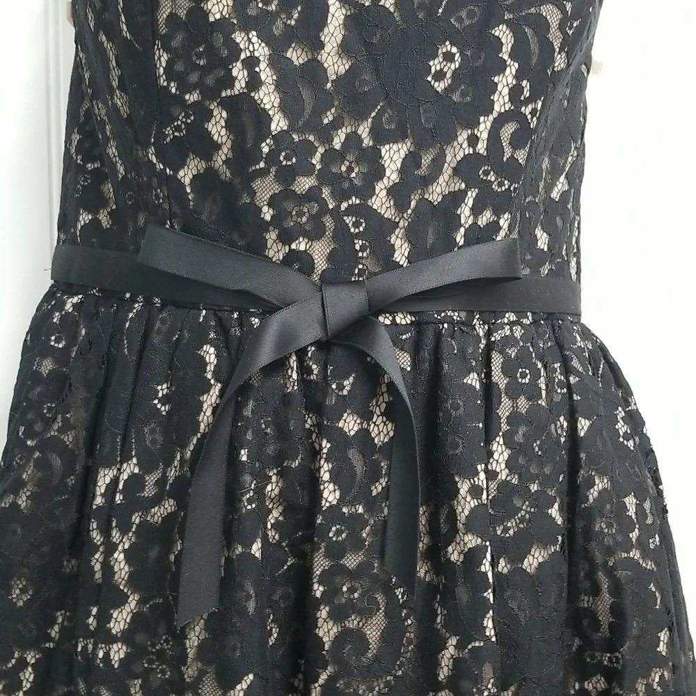Robert Rodriguez Neiman Marcus Dress Black Strapless Lace